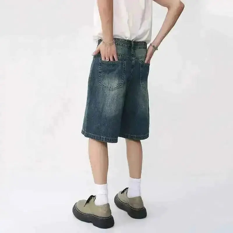 Summer Denim Shorts For Men Loose Fit Korean Style Asian Size TeenStylo Casual Everyday Wear
