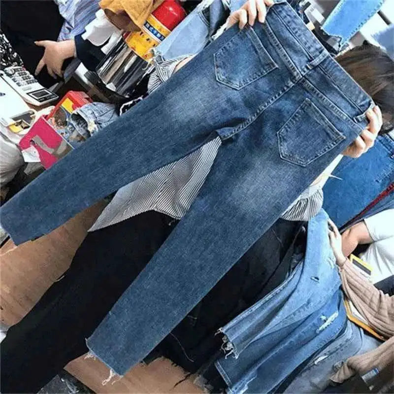 Women Denim Skinny Jeans Ripped Jeans Trendy Denim Trousers TeenStylo Casual Everyday Wear