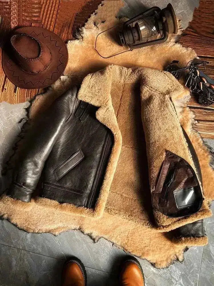 Men's Winter Coat Genuine Leather Natural Color By TeenStylo Premium Leather Jacket For Men