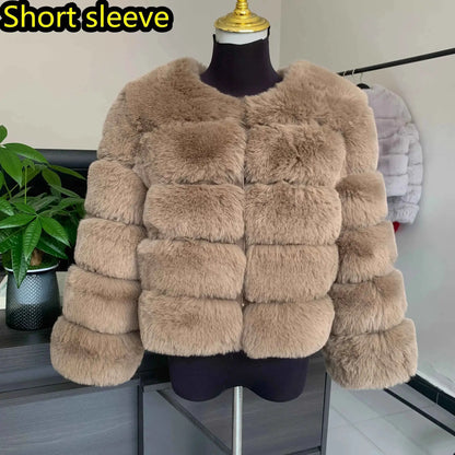 TeenStylo Winter Faux Fur Coat For Teens Long Sleeve Warm Outerwear With Plush Lining And Cozy Fit