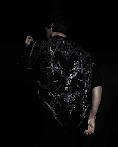 Lonely Shadow Gothic Streetwear T Shirt For Men And Women Oversized Cotton Tee Skeleton Art Grunge Dark Edge Fashion