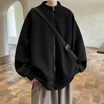 Mens Hooded Jacket Bomber Windbreaker Zipper Coat For Spring And Autumn Loose Cargo Casual Sportswear