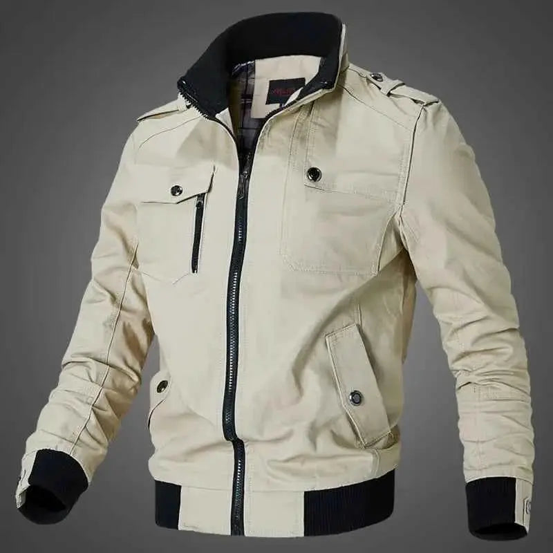 2023 Spring Autumn Bomber Jacket For Men Slim Fit Windbreaker Casual Military Tactical Style Coat