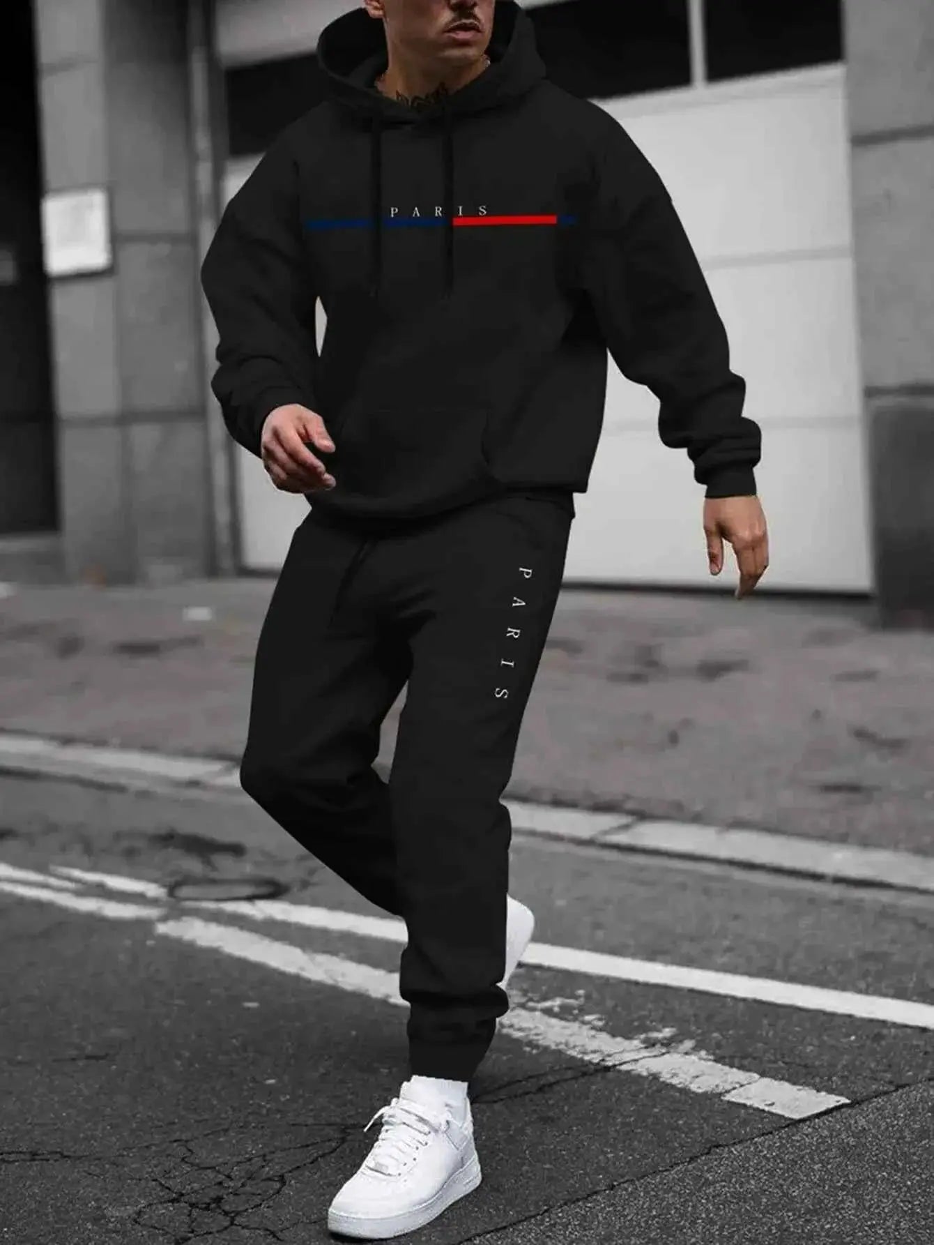 Autumn Winter Hooded Tracksuit Set For Men And Women With Drawstring Pullover Comfortable Casual Fashion Daily Wear
