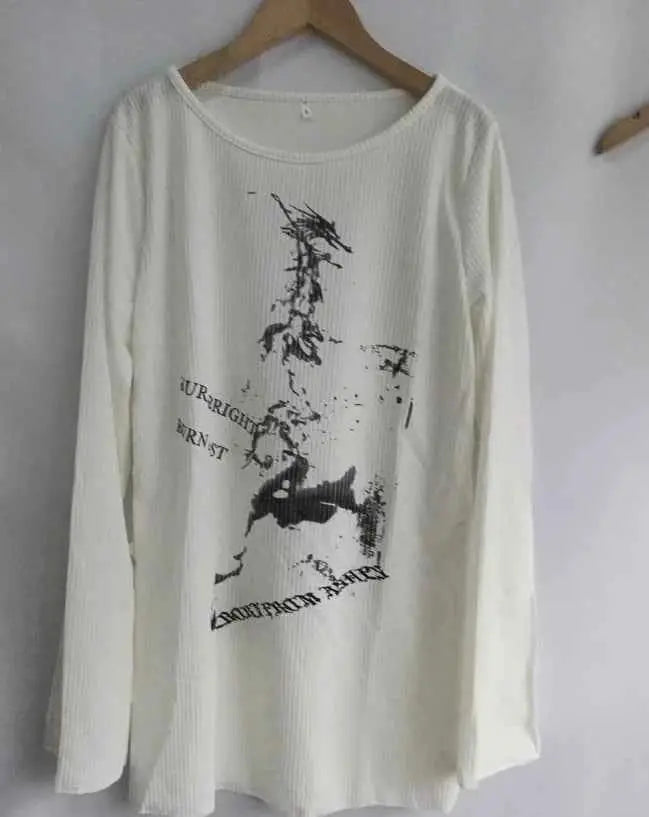 Y2K Tee Streetwear Harajuku Vintage Graphic T Shirt For Women Japanese Cute Top Fairycore Aesthetic Grunge