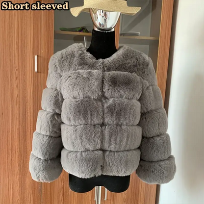TeenStylo Winter Faux Fur Coat For Teens Long Sleeve Warm Outerwear With Plush Lining And Cozy Fit