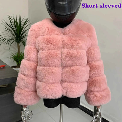 TeenStylo Winter Faux Fur Coat For Teens Long Sleeve Warm Outerwear With Plush Lining And Cozy Fit