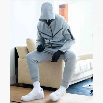 2024 Men Tracksuit 2 Piece Set Black Sportswear Jogging Suit Techwear Polyester Designer Style New Brand