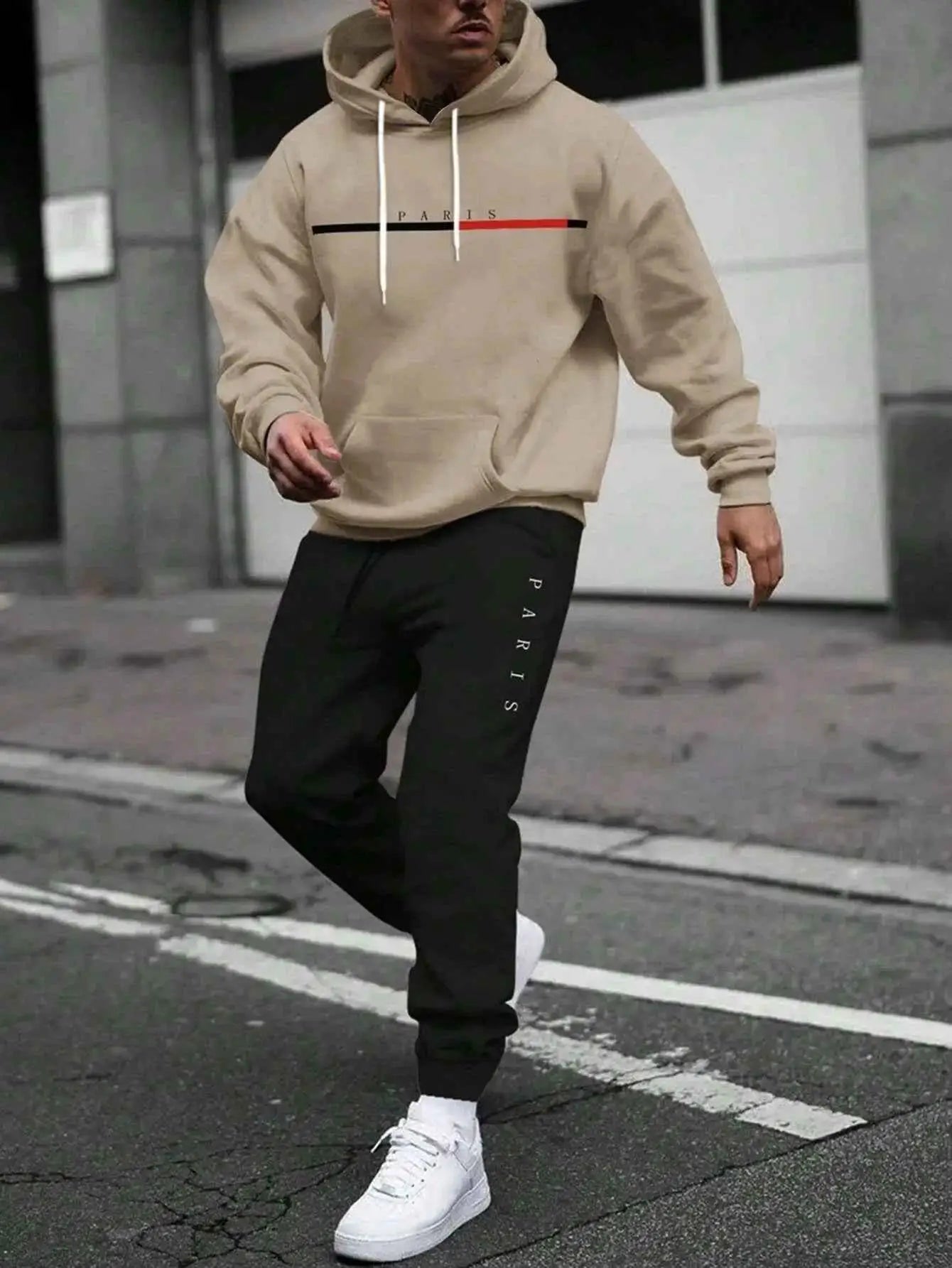 Autumn Winter Hooded Tracksuit Set For Men And Women With Drawstring Pullover Comfortable Casual Fashion Daily Wear