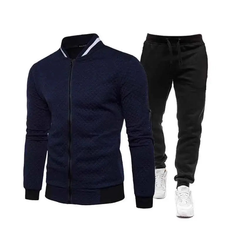 2026 New Mens Tracksuit Set Fashion Jogging Suit For Men Spring Autumn Long Sleeve Baseball Jacket Sportswear Outfit