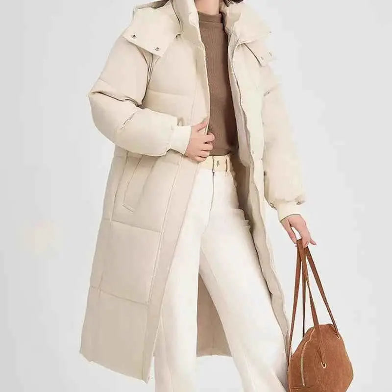 Women's Autumn Casual Thickened Warm Hooded Padded Jacket Outerwear Coat Insulated Weatherproof