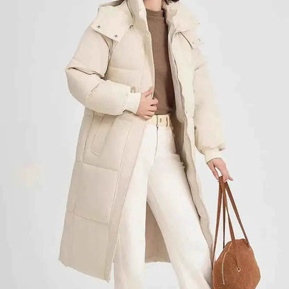 Women's Autumn Casual Thickened Warm Hooded Padded Jacket Outerwear Coat Insulated Weatherproof