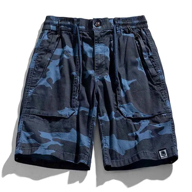 Men Summer Casual Classic Multi Pocket Camouflage Cotton Cargo Shorts Vintage Twill