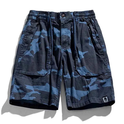 Men Summer Casual Classic Multi Pocket Camouflage Cotton Cargo Shorts Vintage Twill