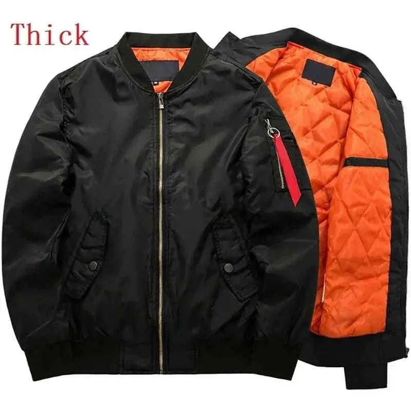 MA 1 Flight Bomber Jacket For Men Waterproof Winter Coat Casual Zipper Plus Size 8XL