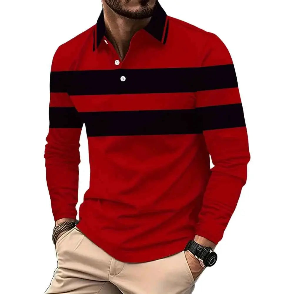 Vintage Stripe Print Mens Polo Shirts Classic Casual Wear For All Day Comfort By TeenStylo