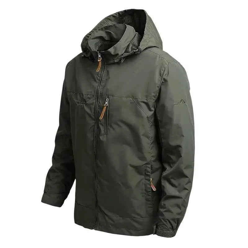 Men Winter Jacket Waterproof Hooded Windbreaker For Hiking Camping Outdoor Outerwear 2024