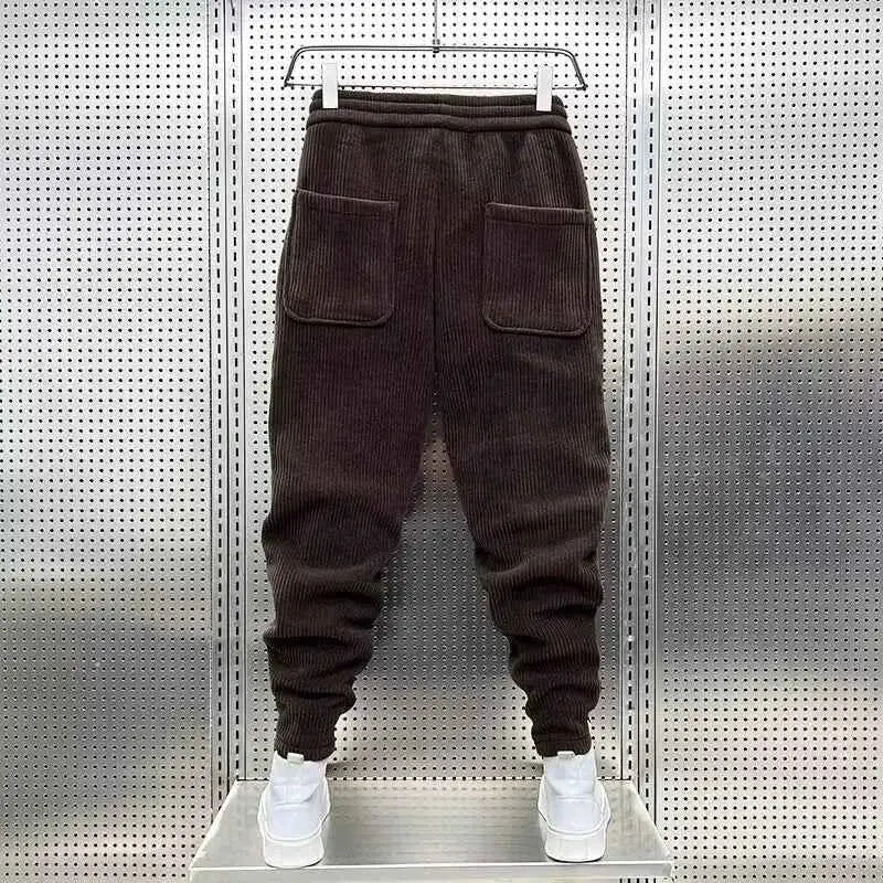Mens Corduroy Trousers Jogger Sweatpants Outdoor Casual Skinny Harem Streetwear Designer Pants