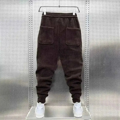 Mens Corduroy Trousers Jogger Sweatpants Outdoor Casual Skinny Harem Streetwear Designer Pants