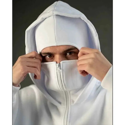Vintage Hooded Mask Hoodie For Men And Women Harajuku Hip Hop Rock Gothic Fashion Loose Fit Zip Sweatshirt