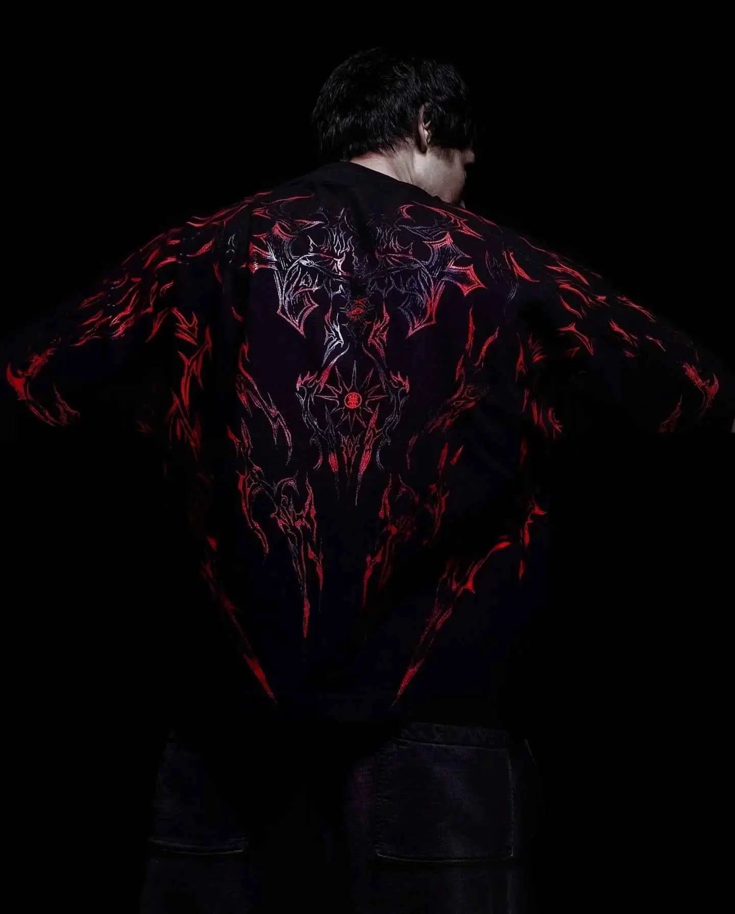 Lonely Shadow Gothic Streetwear T Shirt For Men And Women Oversized Cotton Tee Skeleton Art Grunge Dark Edge Fashion