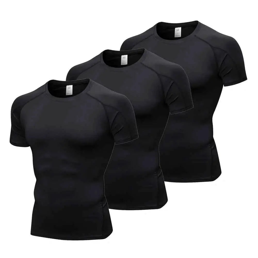Men Quick Dry Compression Shirt For Workout Athletes Base Layer Undershirt For Running Basketball Training
