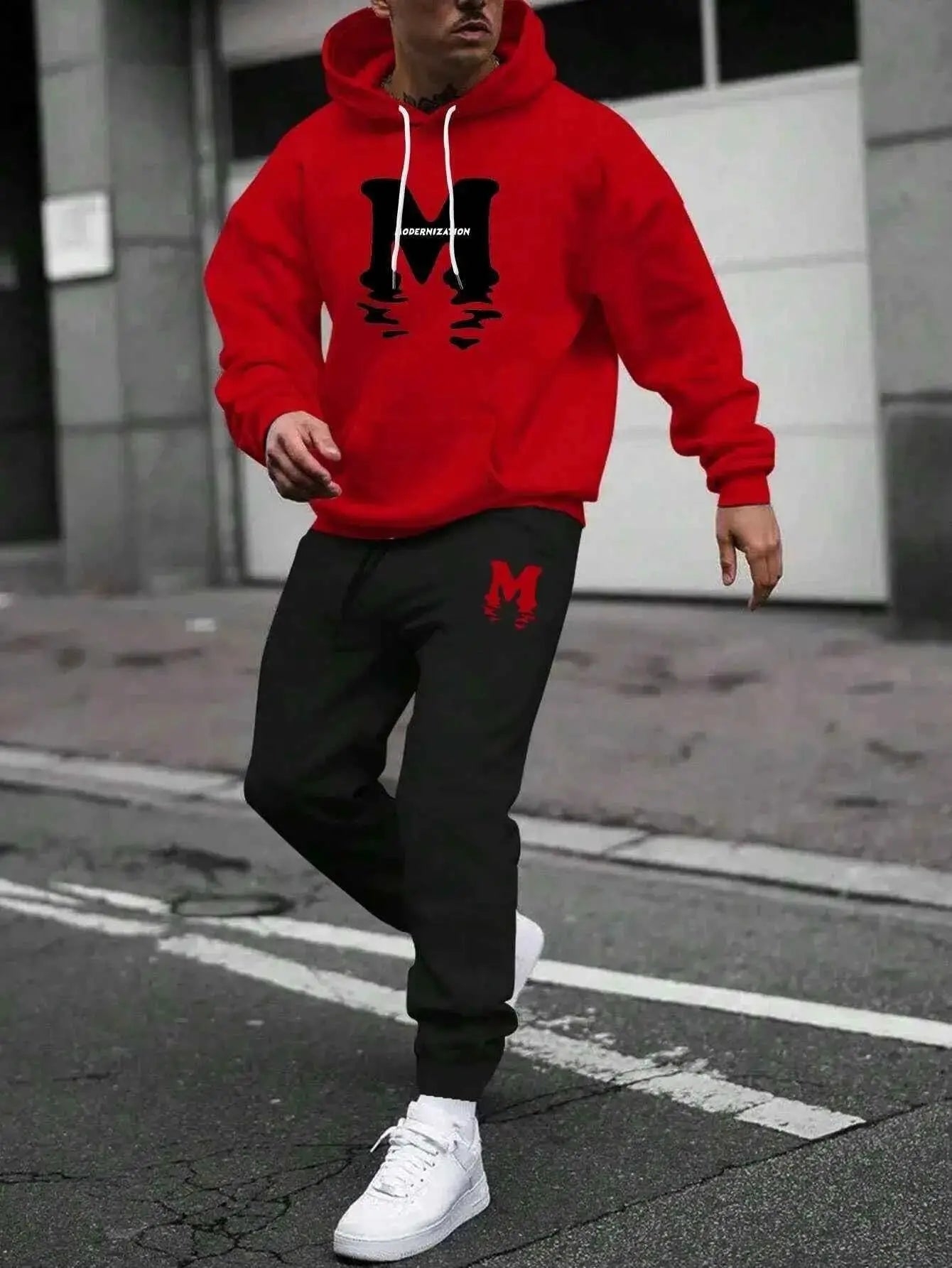 Autumn Winter Hooded Tracksuit Set For Men And Women With Drawstring Pullover Comfortable Casual Fashion Daily Wear