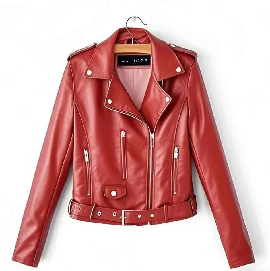 Fall New Style Slim Fit Zipper Embroidered Suede Jacket For Women Short Style Leather Coat