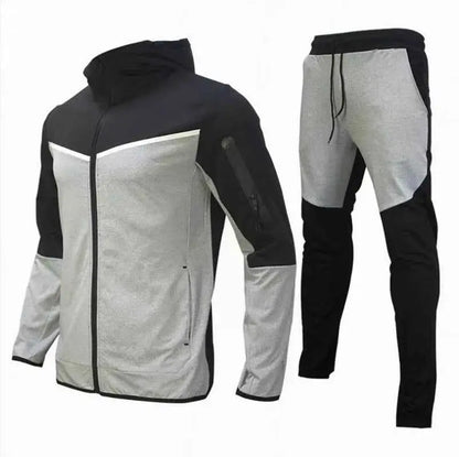 2024 Men Tracksuit 2 Piece Set Black Sportswear Jogging Suit Techwear Polyester Designer Style New Brand