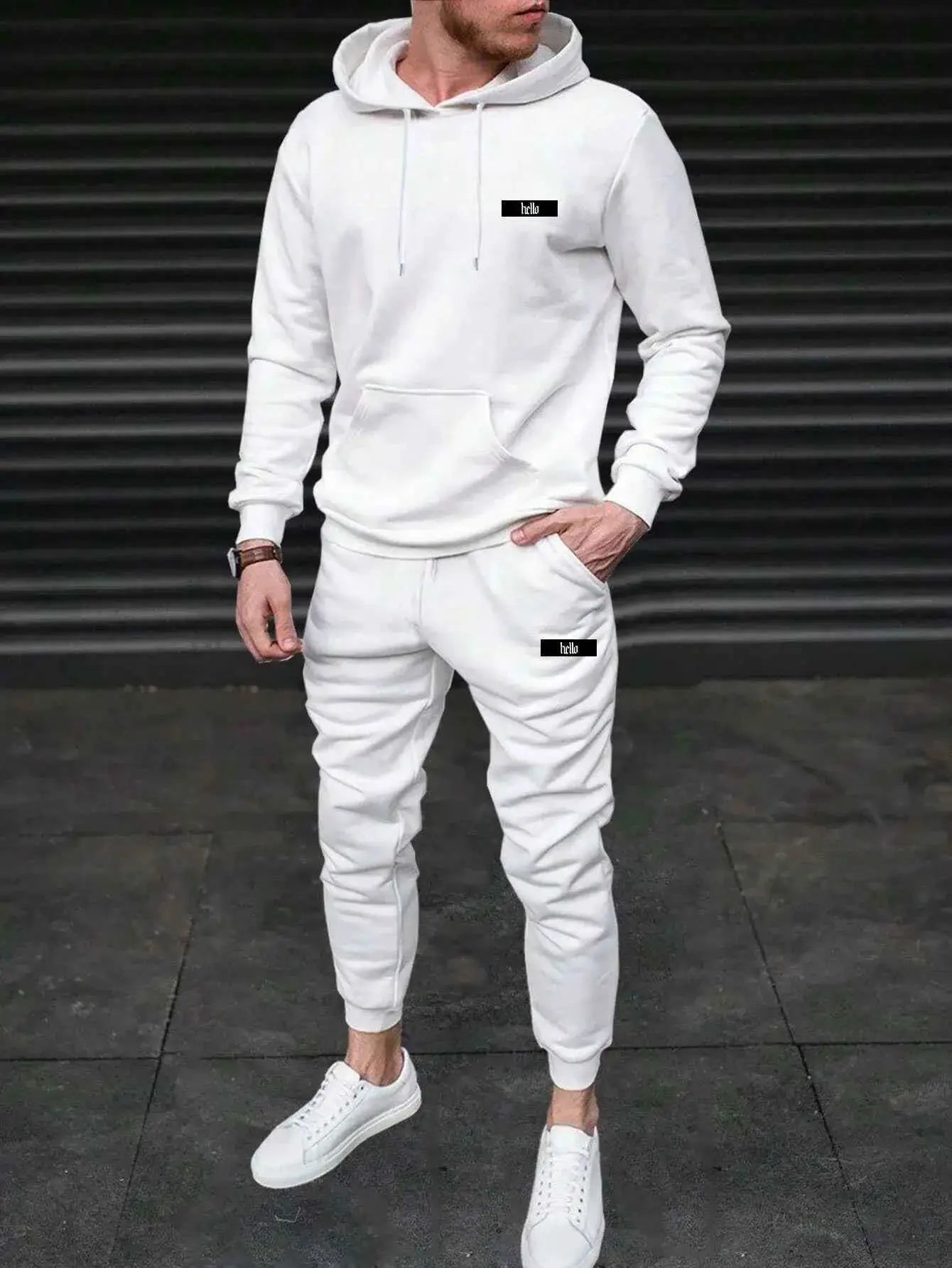 Autumn Winter Hooded Tracksuit Set For Men And Women With Drawstring Pullover Comfortable Casual Fashion Daily Wear
