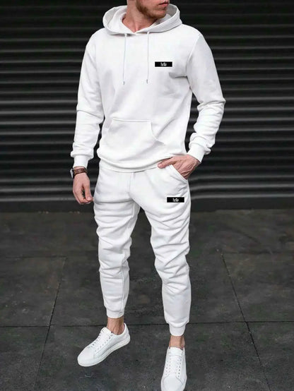 Autumn Winter Hooded Tracksuit Set For Men And Women With Drawstring Pullover Comfortable Casual Fashion Daily Wear