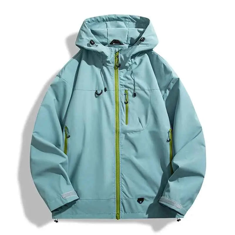 JNLN Unisex Waterproof Windbreaker Windproof Single Layer Jacket Men Women Hiking Trekking Climbing Rain Coat