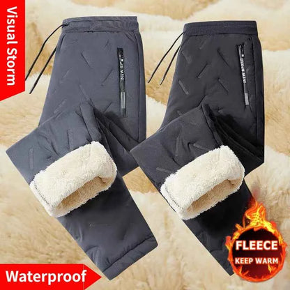 Men Open Crotch Thermal Sweatpants Winter Thickened 7XL Sport Casual Trousers With Hidden Zippers