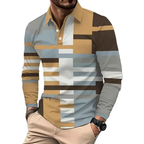 Vintage Stripe Print Mens Polo Shirts Classic Casual Wear For All Day Comfort By TeenStylo
