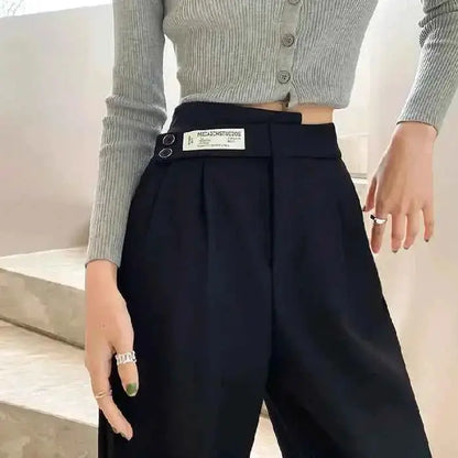 Women's Versatile High Waisted Draped Casual Slimming Bell Bottoms Loose Fit Pants | TeenStylo — TeenStylo