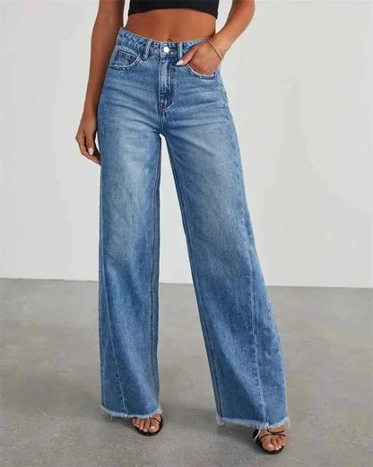 Women Street Straight Leg Jeans Loose Fit From TeenStylo For Casual Everyday Wear Denim