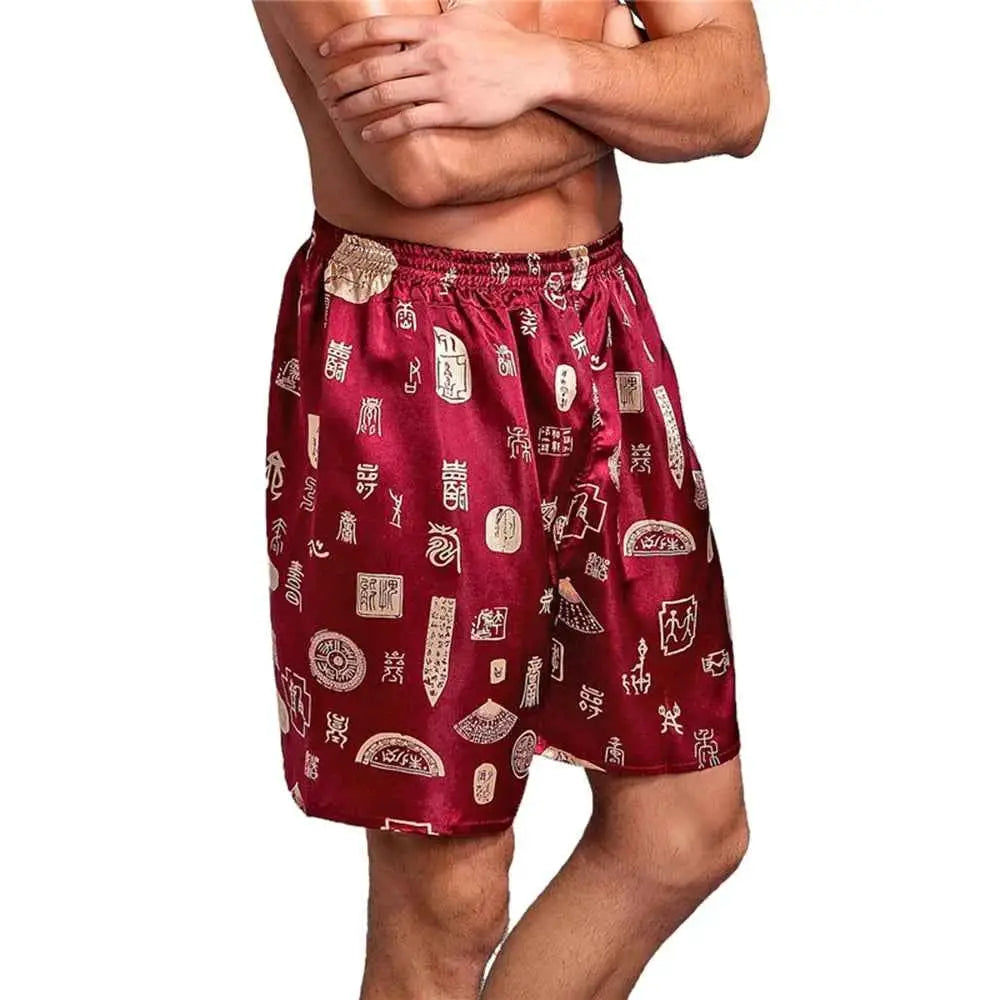 Mens Silk Satin Pajama Pants Sleep Bottoms Nightwear Homewear Random Color One Piece