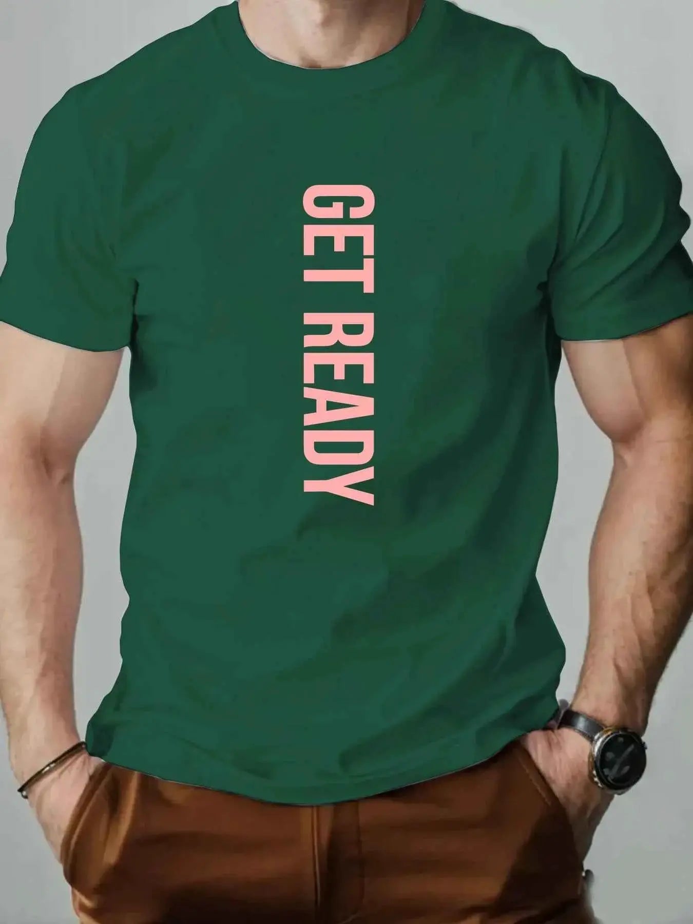 Summer Mens T Shirt Getfeady Pattern Print 100 Percent Cotton Breathable Oversized Round Neck Graphic Tee High Quality