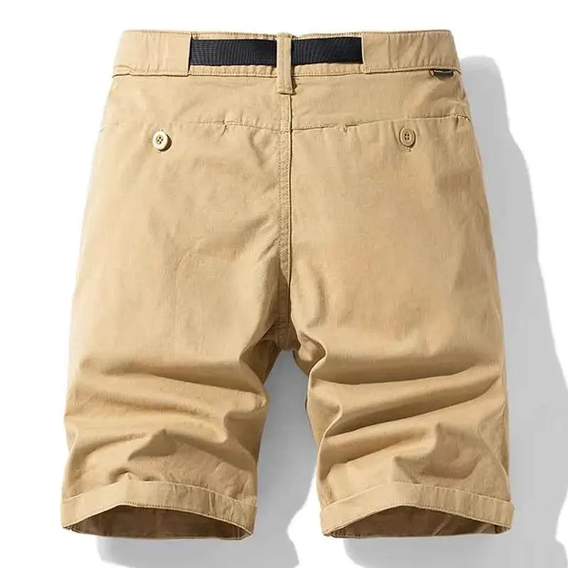 Mens Summer Solid Classic Cargo Shorts Cotton Jogger Bermuda Beach Vintage Twill