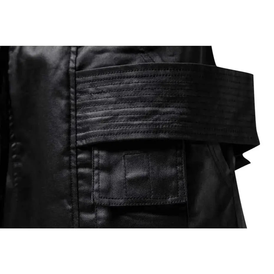 Punk Pants Black Techwear Cargo Joggers For Men With Multi Pockets Harajuku Hip Hop Streetwear Trousers
