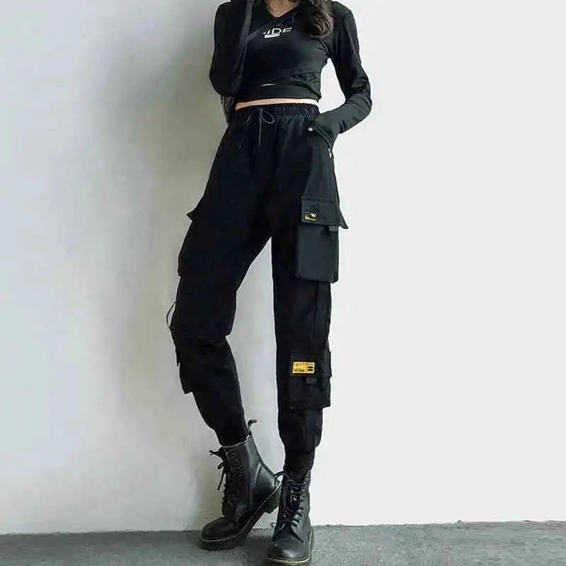 Cargo Pants Women Men 2023 Fashion Punk Jogger Trousers Harajuku Streetwear Ankle Length Oversized Harem Pants