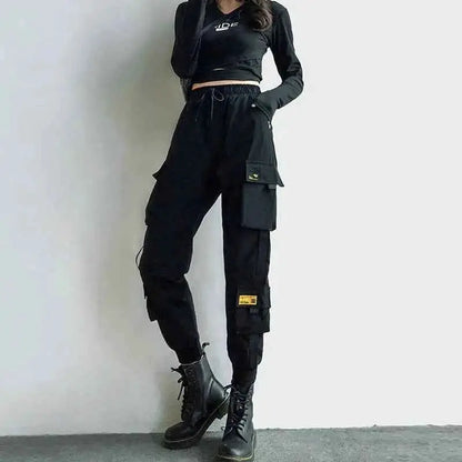 Cargo Pants Women Men 2023 Fashion Punk Jogger Trousers Harajuku Streetwear Ankle Length Oversized Harem Pants