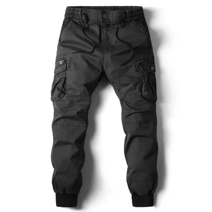 New Cotton Men Cargo Pants Multi Pocket Tactical Joggers Khaki Black Gray Casual Work Wear