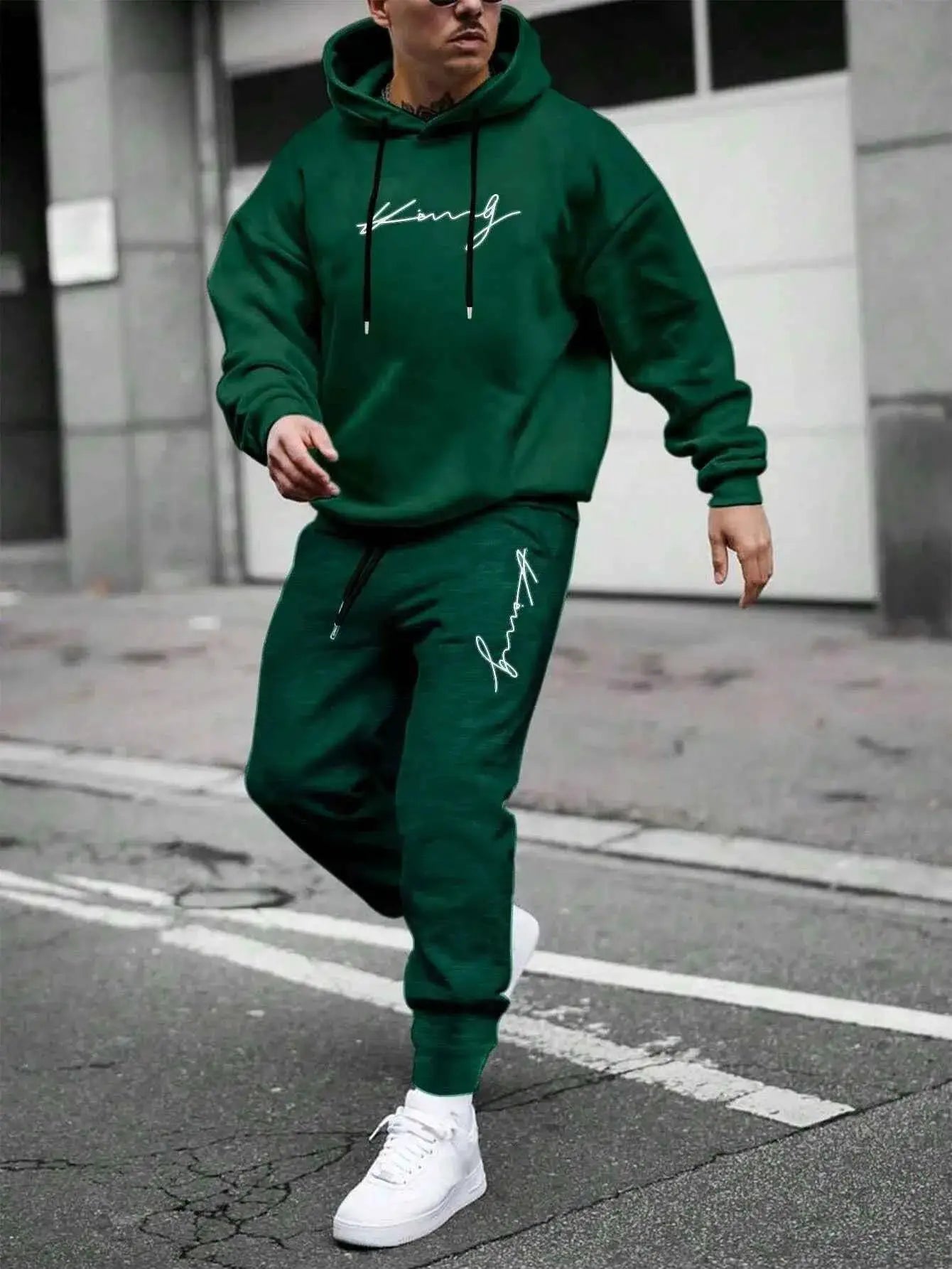 Autumn Winter Hooded Tracksuit Set For Men And Women With Drawstring Pullover Comfortable Casual Fashion Daily Wear