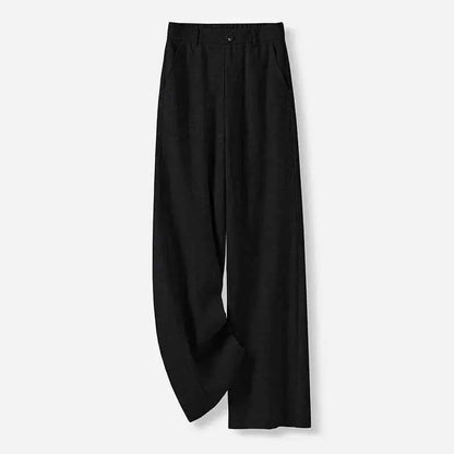 Womens Beige Stretch Wide Leg Pants For Casual Everyday Office Wear All Day Comfort TeenStylo