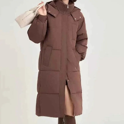 Women's Autumn Casual Thickened Warm Hooded Padded Jacket Outerwear Coat Insulated Weatherproof