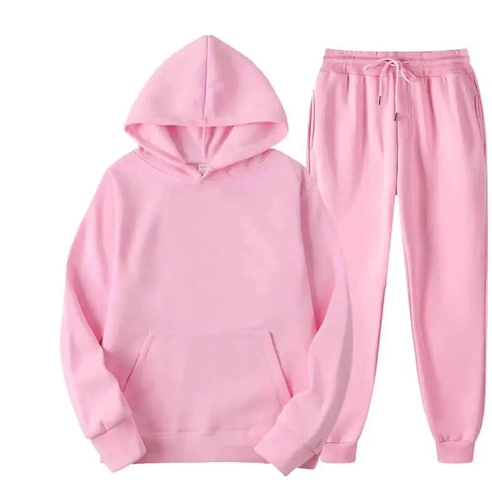 Men's Tracksuit Set Hooded Sweatshirt and Jogger Pants High Quality Breathable Polyester for Casual Gym Wear