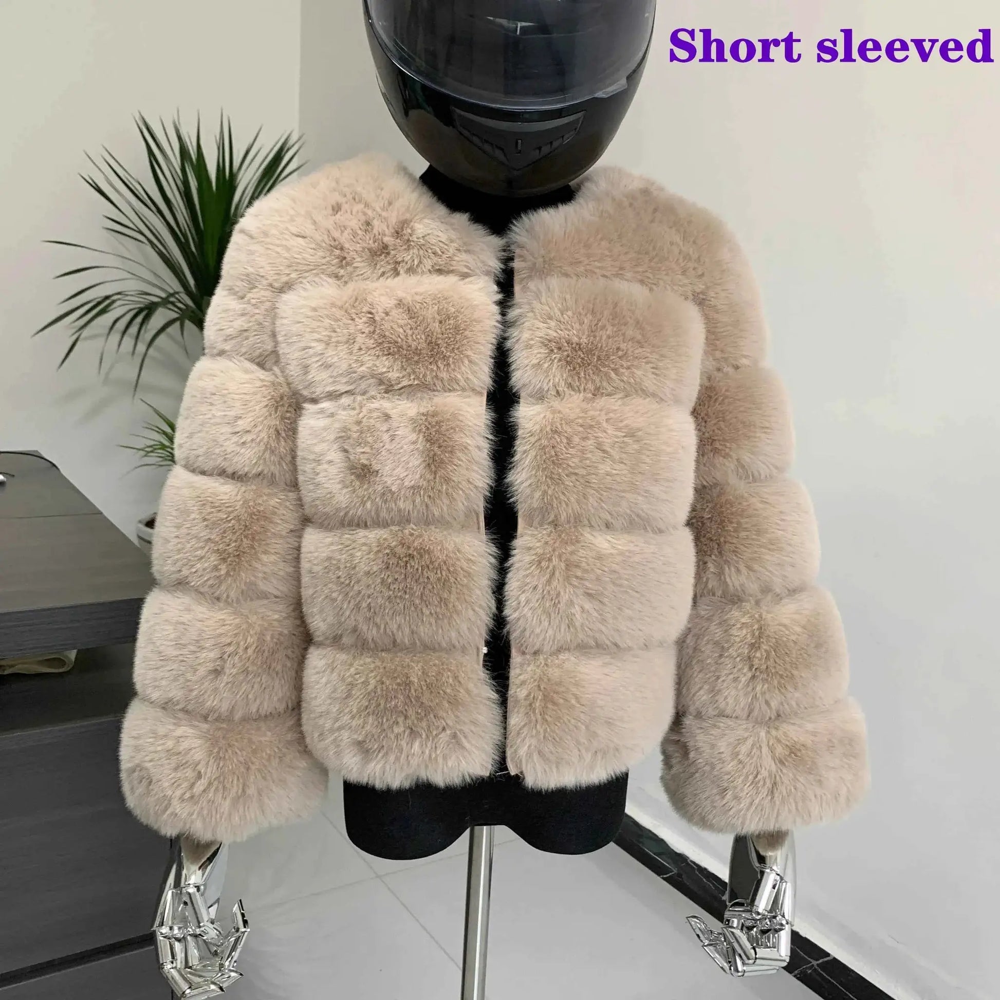 TeenStylo Winter Faux Fur Coat For Teens Long Sleeve Warm Outerwear With Plush Lining And Cozy Fit