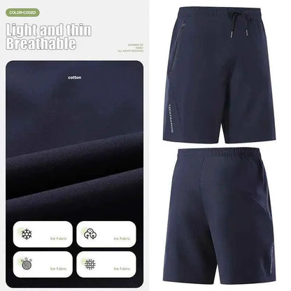Men's Summer Gym Shorts Quick Dry Breathable Drawstring Waist For Running And Cycling Reflective