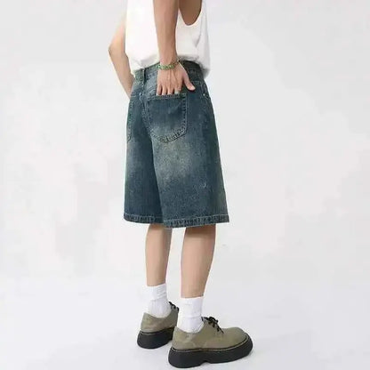 Summer Denim Shorts For Men Loose Fit Korean Style Asian Size TeenStylo Casual Everyday Wear